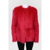 Fur coat without collar