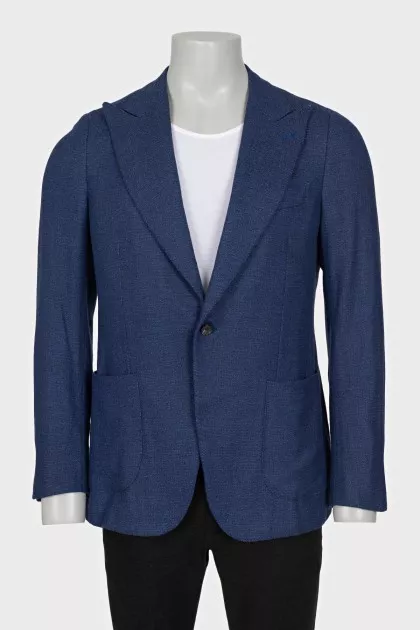 Men's blue button-down jacket