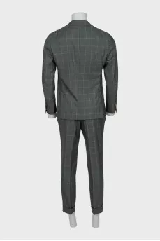 Men's green checkered suit