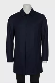 Men's blue wool coat