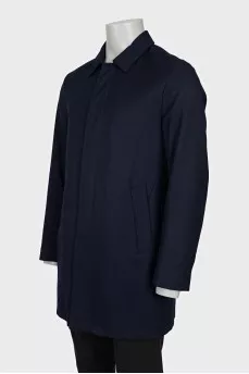 Men's blue wool coat