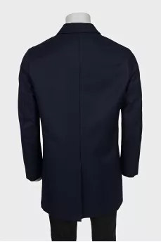 Men's blue wool coat