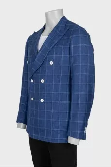Men's blue double-breasted jacket