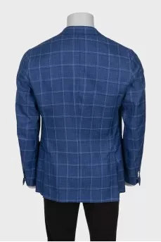 Men's blue double-breasted jacket
