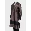 Double-breasted straight-cut coat with trim