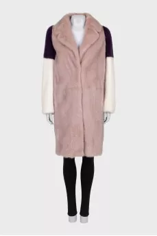 Mink coat of combined colors