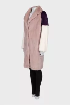 Mink coat of combined colors