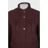 Burgundy zip-up coat