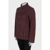 Burgundy zip-up coat