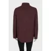 Burgundy zip-up coat