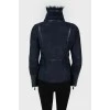 Short sheepskin coat with asymmetrical zipper