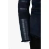 Short sheepskin coat with asymmetrical zipper