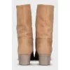 Cropped leather boots with heels