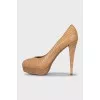 Brown high heels