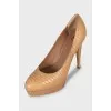 Brown high heels