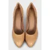 Brown high heels
