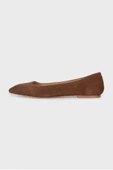 Brown suede ballet flats
