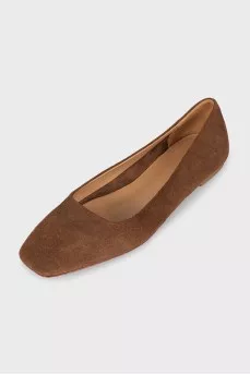 Brown suede ballet flats