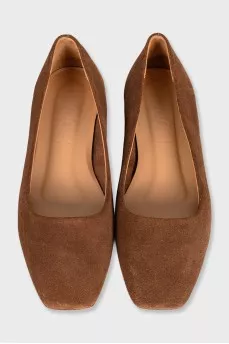 Brown suede ballet flats