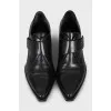 Leather shoes with velcro