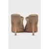 Textile mules with heels