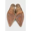 Textile mules with heels