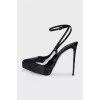 Patent leather slingbacks with high heels