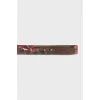 Printed belt with a gold buckle