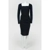 Fitted dress with a square neck