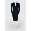 Fitted dress with a square neck