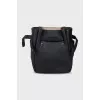 Grained leather bucket bag