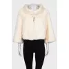 Short white mink coat