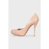 Pink leather high heels