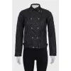 Quilted jacket with a diagonal fastening