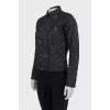 Quilted jacket with a diagonal fastening