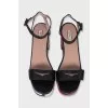 Leather sandals with printed soles