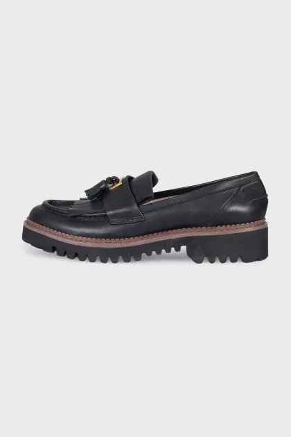 Black tassel loafers