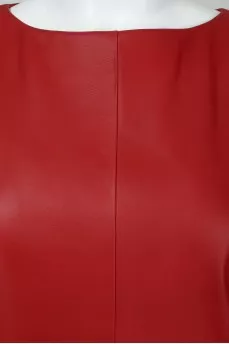 Leather blouse with short sleeve