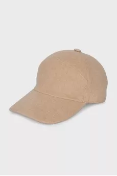 Бежевая кепка из кашемира