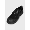 Black brogues with rubber toes