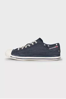 Men's blue denim sneakers
