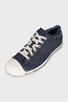 Men's blue denim sneakers