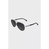 Aviator sunglasses with a combination frame