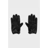 Leather gloves with chain