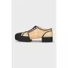 Leather brogues with straw inserts