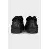 Insulated leather sneakers with studs