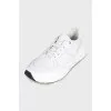 White sneakers with logo laces