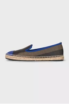 Canvas espadrilles with contrast toe cap