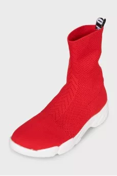 High-top sneakers made of textile