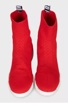 High-top sneakers made of textile